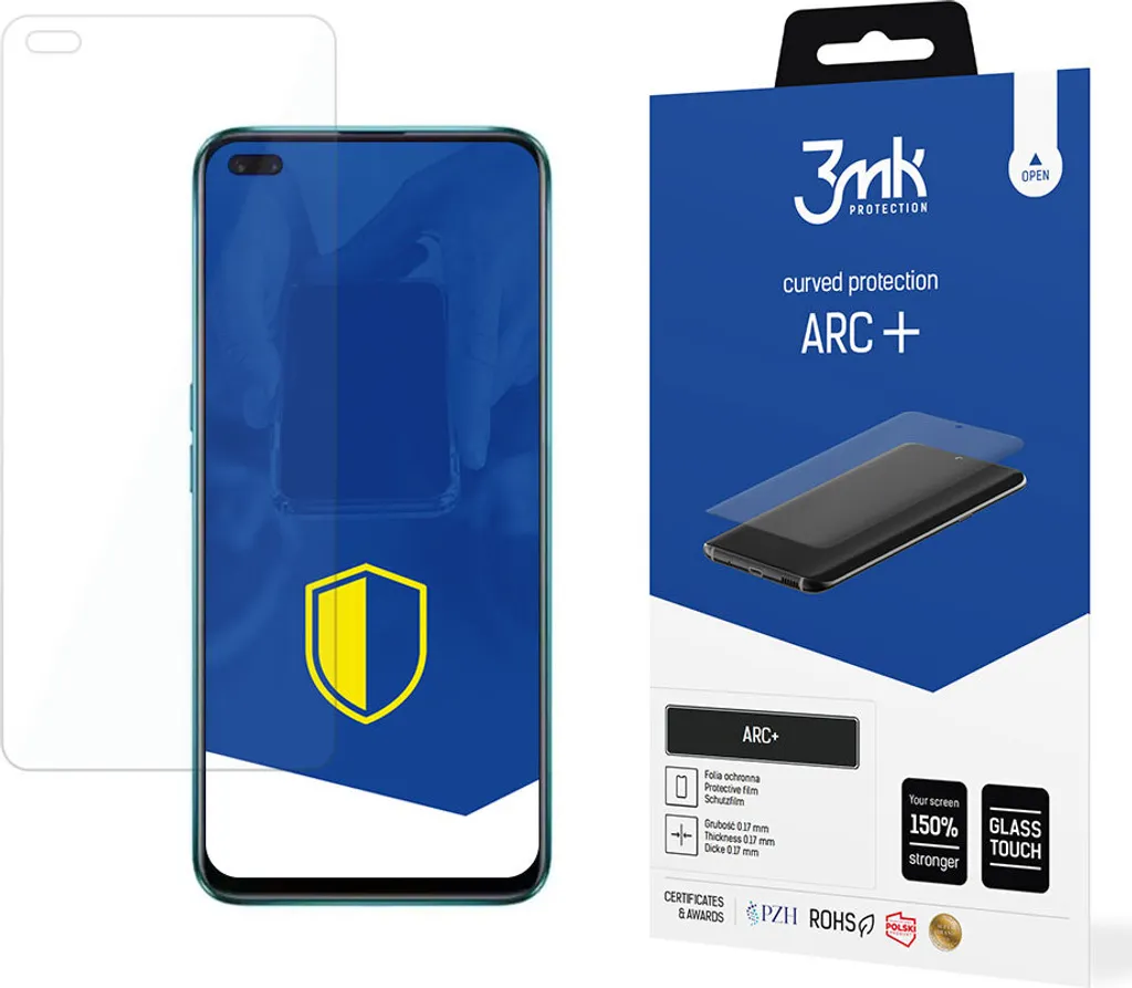 Miglior Pellicola Oppo Reno 4 | 3mk ARC+ Antigraffio con Gel Install