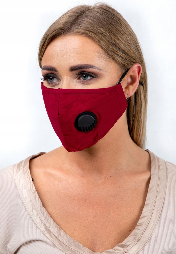 SET BURGUNDER Maske + 3x PM 2.5 FILTER Produktbild 