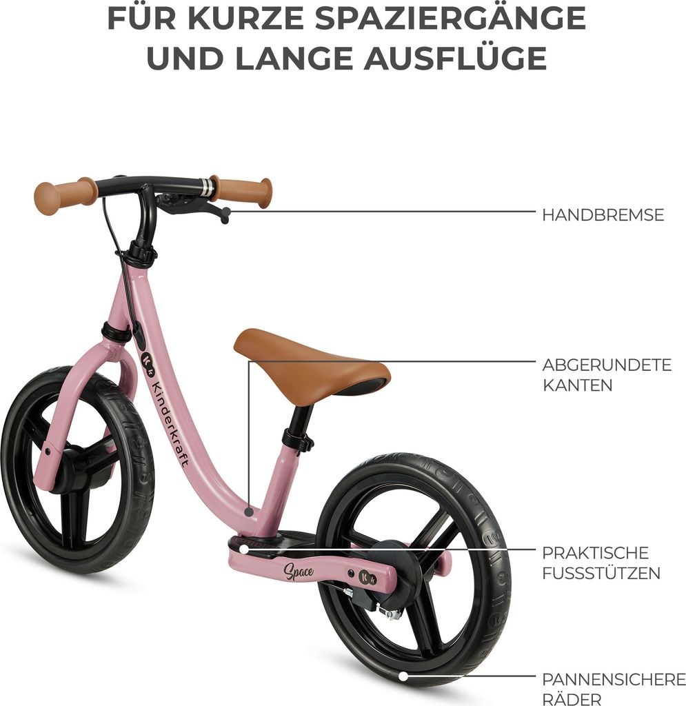 Kinderkraft SPACE Laufrad - Leicht, mit Handbremse - Produktbild 6