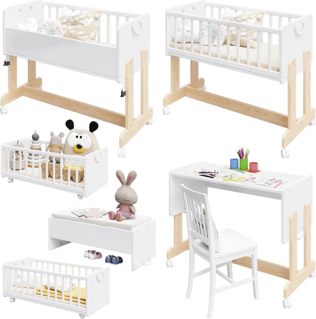 Lit d'appoint pour nouveau-né 40x90 cm mobile pour sieste et dodo nuit