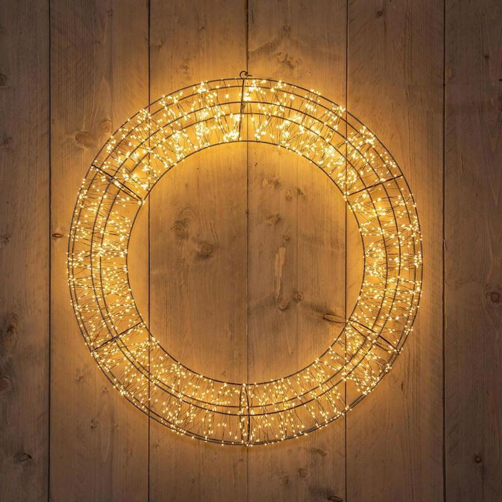 Weihnachtsbeleuchtung Kranz 2400 LEDs warmweiß 70x12 cm Produktbild 