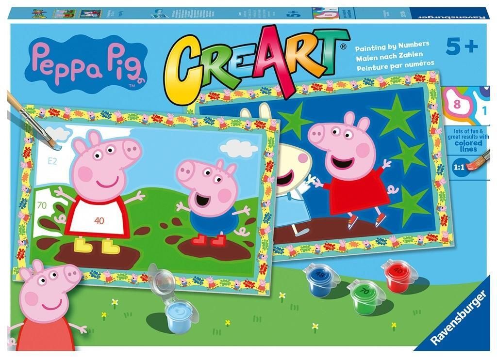 Ravensburger Malen nach Zahlen Peppa Pig - CreArt Junior Set für Kinder