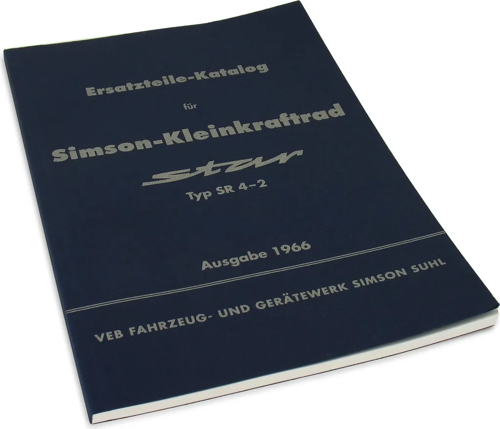 Catalogue Pièces Détachées Simson SR4-2 Star Édition 1966 Originale