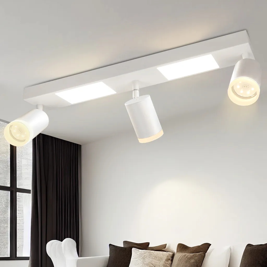 ZMH Plafoniera LED Soffitto 3 Luci GU10 | Calore e Design Bianco 3000K