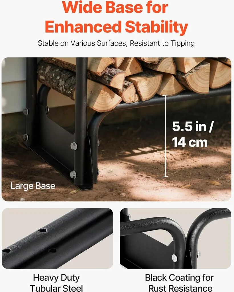 Range-bûches robuste de 260cm avec bâche de protection pour jardin - 5