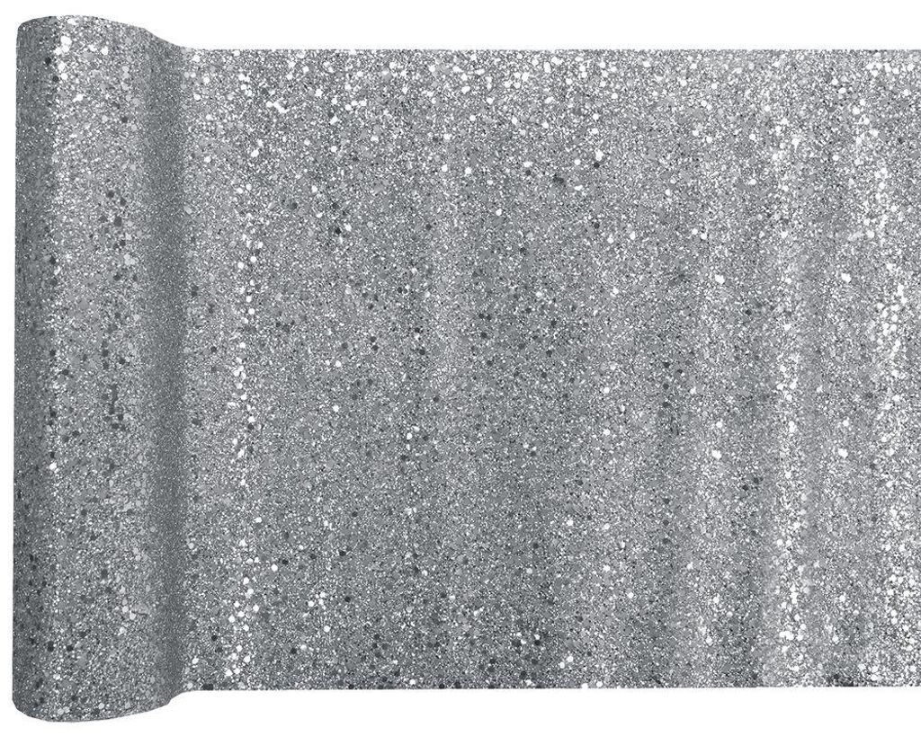 Tischläufer silber glitzer 3 m x 28 cm Produktbild 