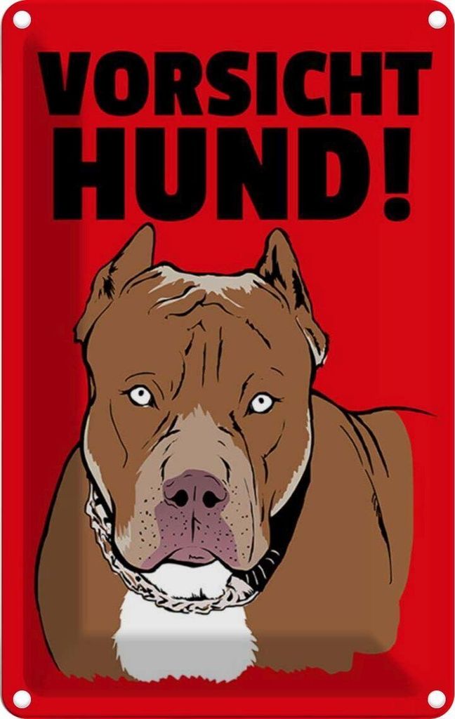 vianmo Blechschild 18x12 cm Vorsicht Hund Tier Haustier