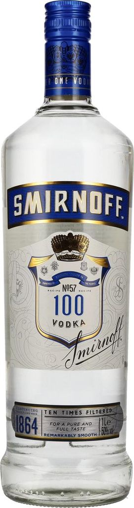 Smirnoff Blue No. 57 Export Strength Premium Vodka , 50% Produktbild 