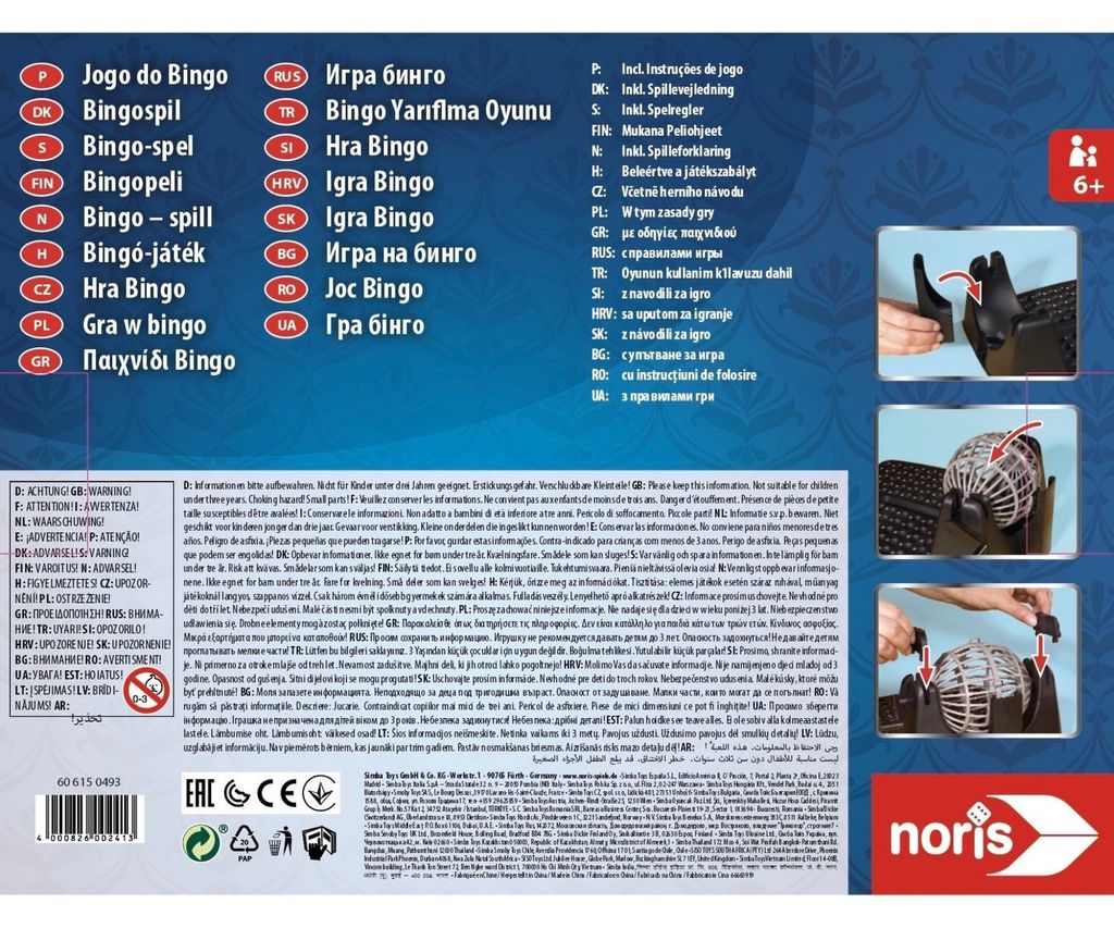 Noris - Bingo bubon vrátane žetónov, 90 loptičiek a 12 Obrázok produktu 4