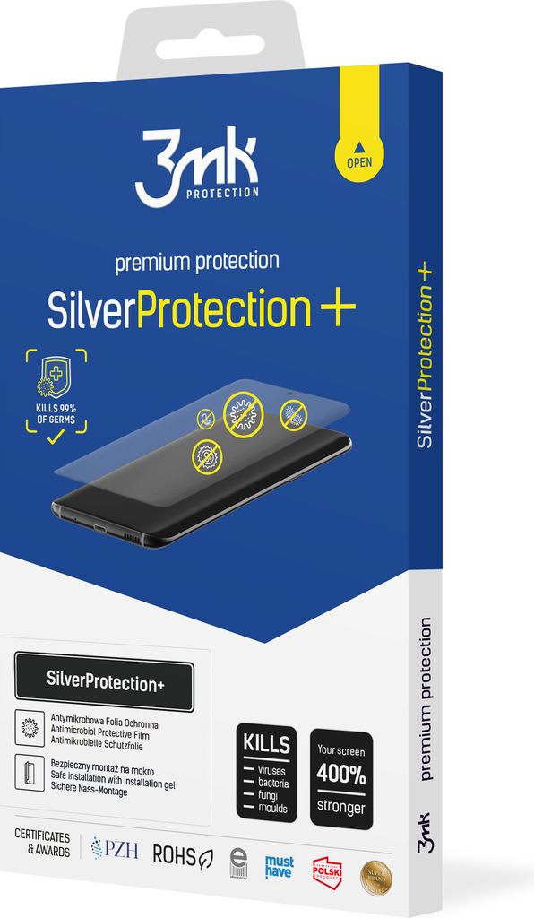 3mk Display Antimikrobielle Schutzfolie SilverProtection+ für Meizu Meilan 20 0,21mm Self-Heal