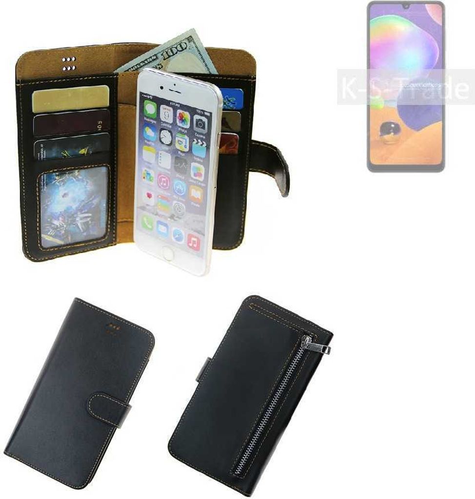 K-S-Trade Schutz Hülle kompatibel mit Samsung Galaxy A31 Klapphülle Case Phone cover Slim Handytasche Handy Hülle schwarz aus Kunstleder (1 Stk)