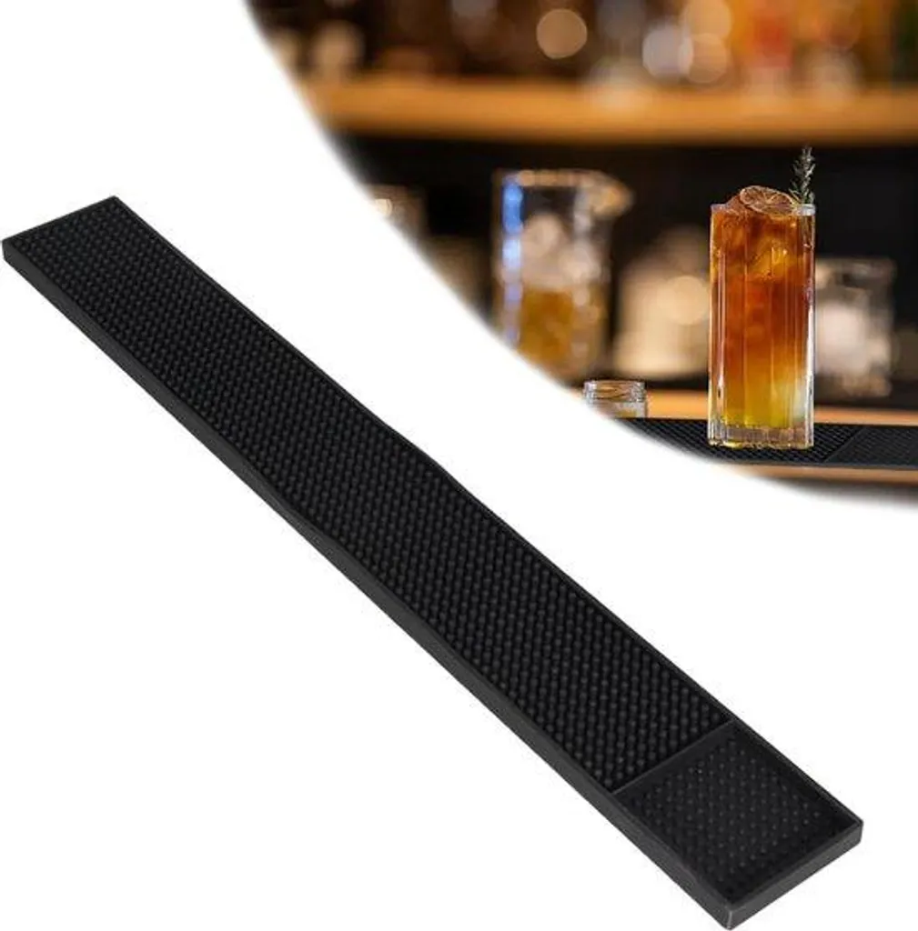 Tapis de protection bar contre gouttes et éclaboussures noir 8x60cm