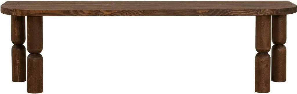 Banc TV en Noyer Marron 140cm Fengshen, Support Écran avec Tablette Basse