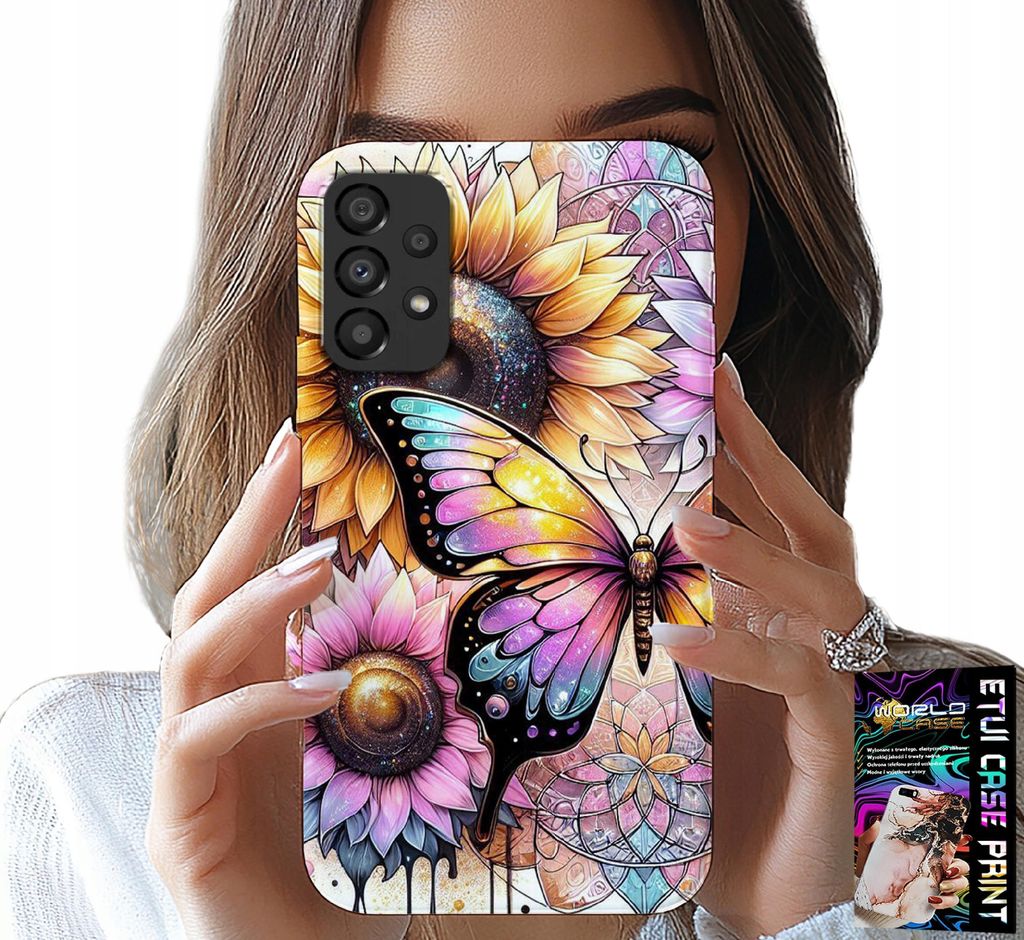Etui Für Samsung Galaxy A53 5G - Sonnenblume Mit Schmetterling, Etui + Folie