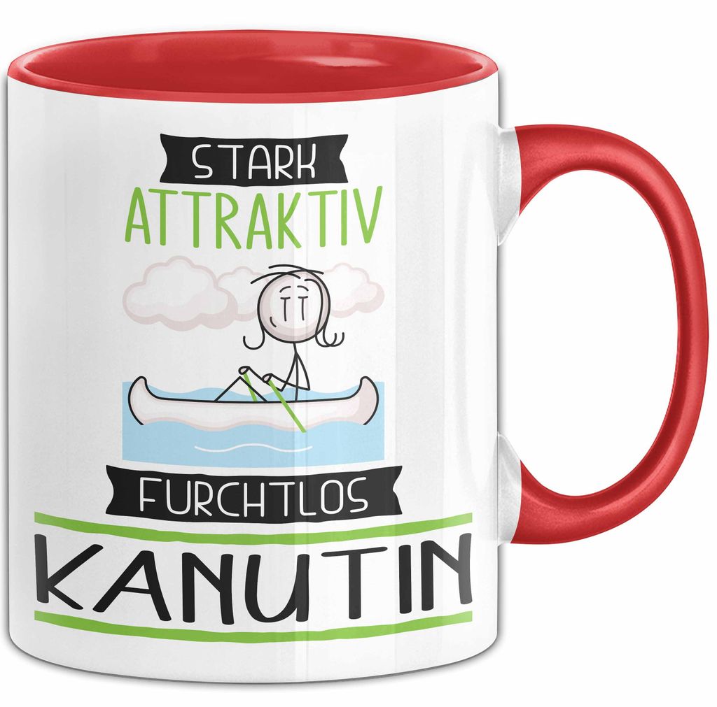 Kanutin Tasse Geschenk Becher Stark Attraktiv Furchtlos Kanutin Lustige Geschenkidee (Rot)
