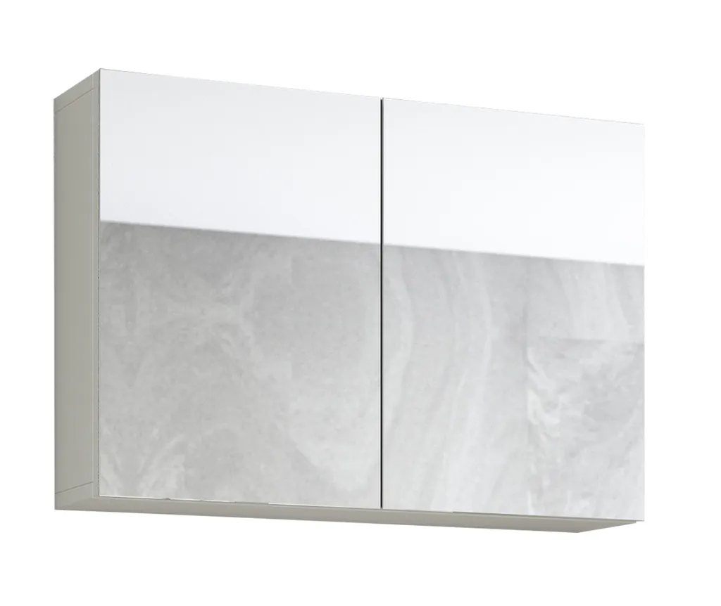 Armoire de Toilette avec Miroir Murale Blanche Flandu pour Rangement