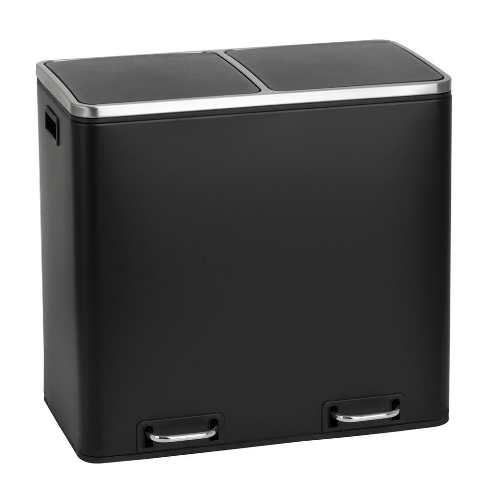 SVITA TM2X24 Treteimer 48 Liter Schwarz Abfalleimer Produktbild 