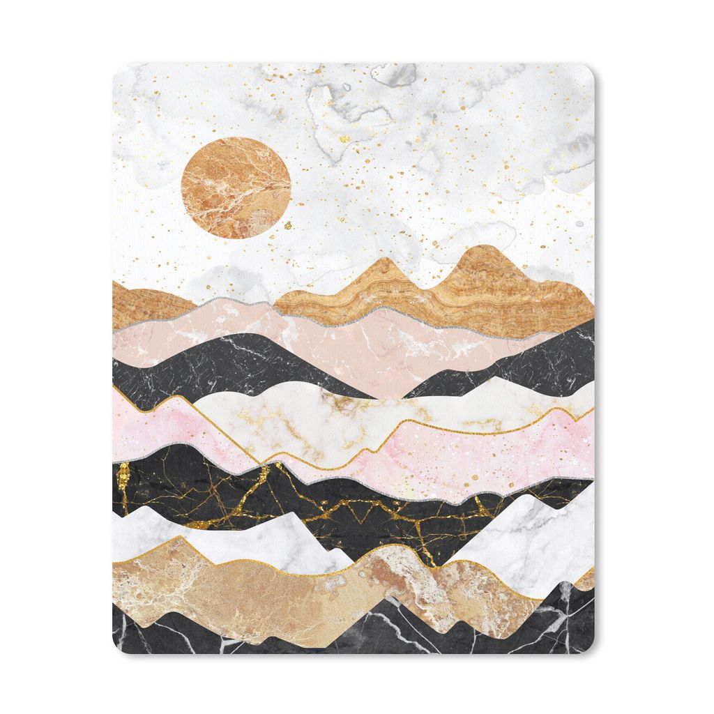 MuchoWow Mauspad Mousepad Pastell - Marmor - Gold 19x23 cm - Mousepads - Maus Mat - Pad - Mausunterlage - Mauspads - Spielen