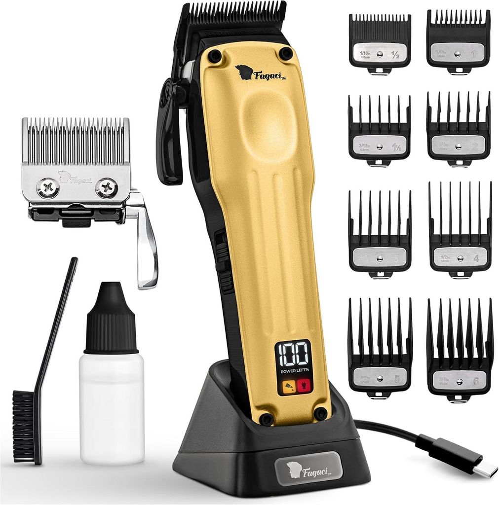 Haarschneidemaschine Profi Mit Überlegene Präzision, 5-Fach Längere Schärfe Mit 2 Klingen: Fade & Taper, Professionelle Mit Bürstenloser Motor