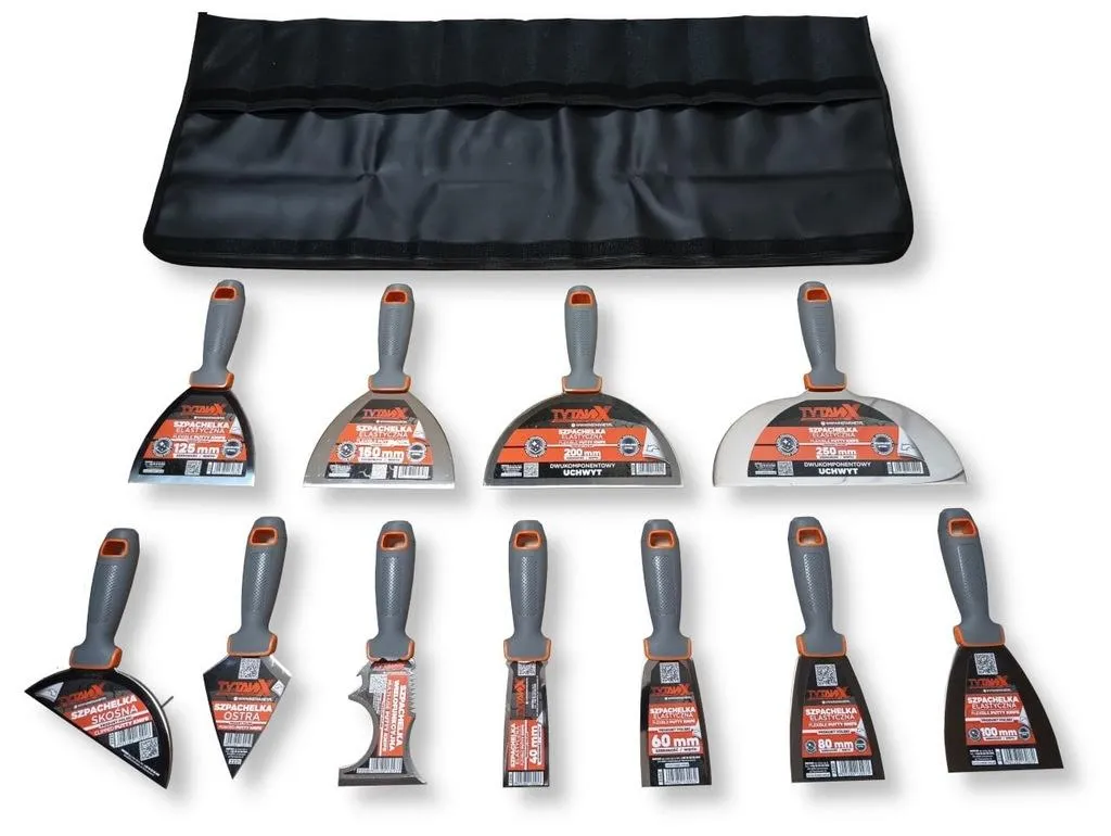 Set de spatules ergonomiques en acier inoxydable pour mastic et plâtre