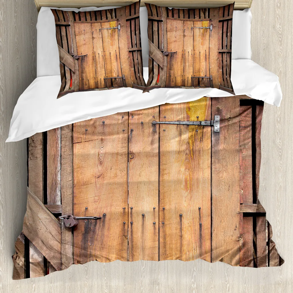 Copripiumino Rustico ABAKUHAUS 155x220 Cioccolato Barn House Antiacaro