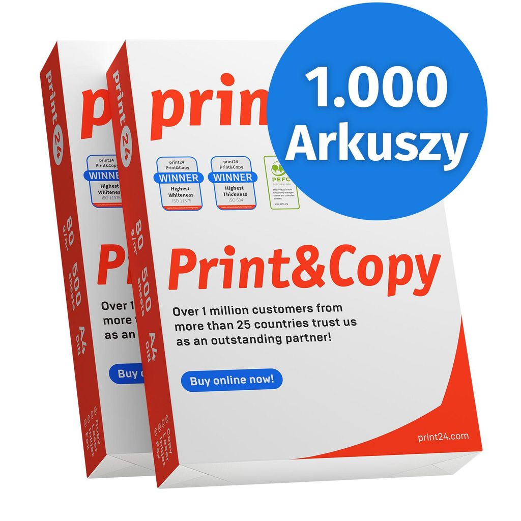 print24 Papier do drukarki Papier do kopiowania 1000 Zdjęcie produktu 