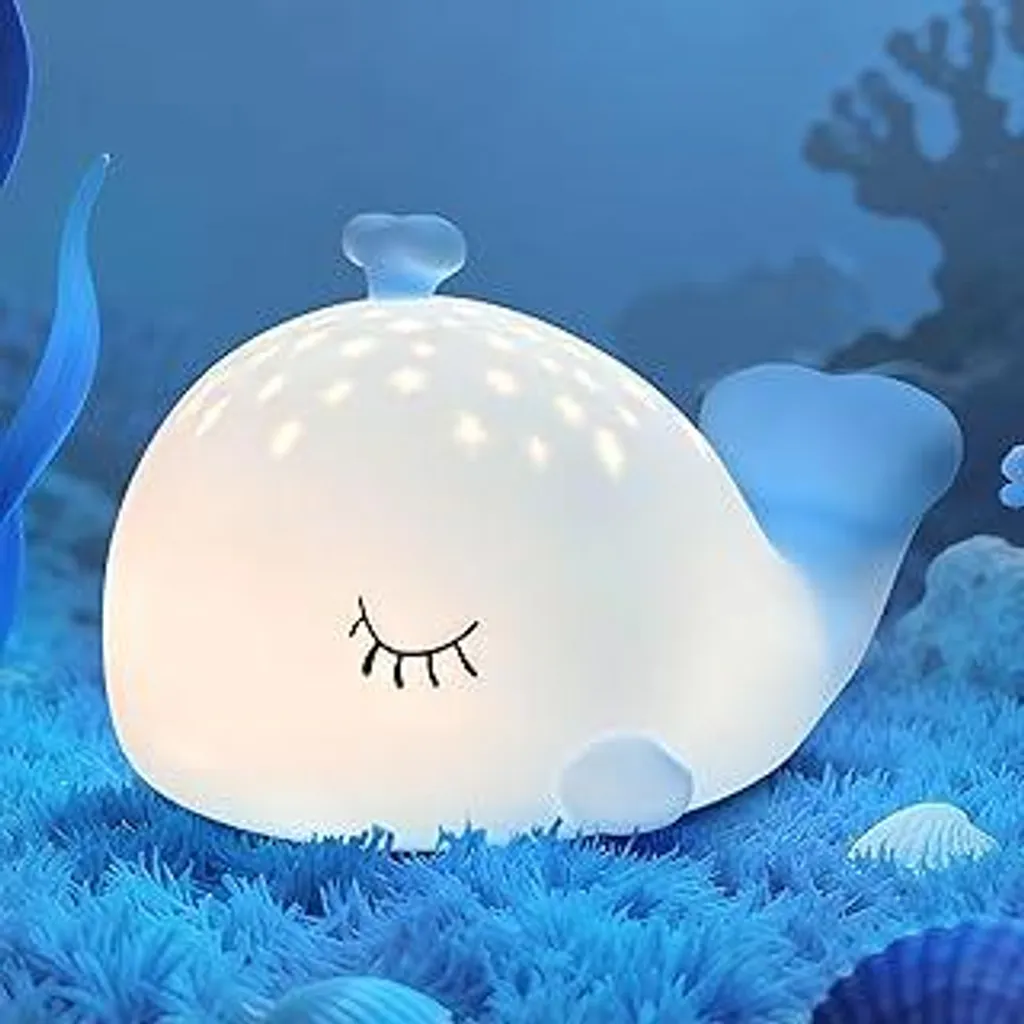 Luce Notturna Decorativa Balena: Lampada in Silicone Ambient RGB
