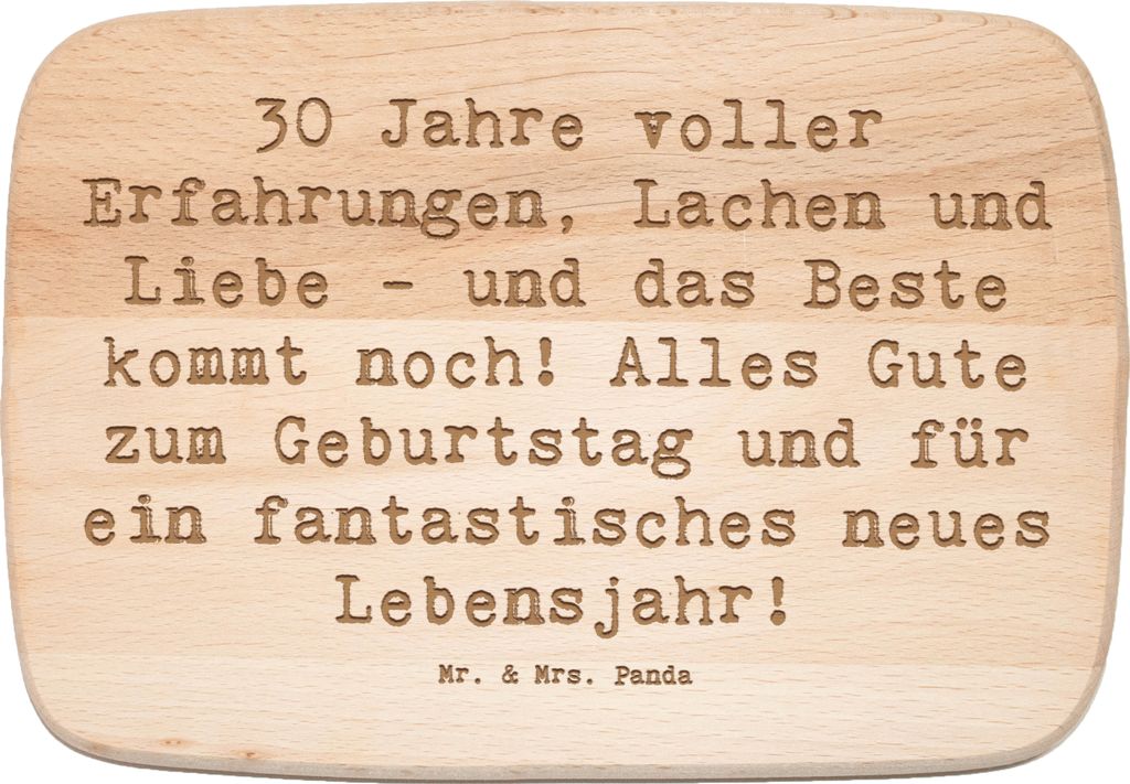 Mr. & Mrs. Panda Holzbrett Spruch 30. Geburtstag - Transparent - Geschenk, Lachen, Happy Birthday, positive Energie, Frühstücksbrett, Zukunft, K...