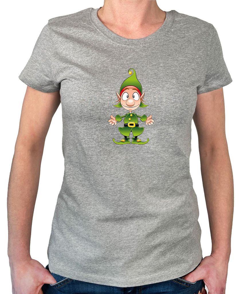 Huuraa Damen T-Shirt Kobold Fabelwesen XL Sport Grey Bio Baumwolle Fairtrade Damenshirt Geschenkidee