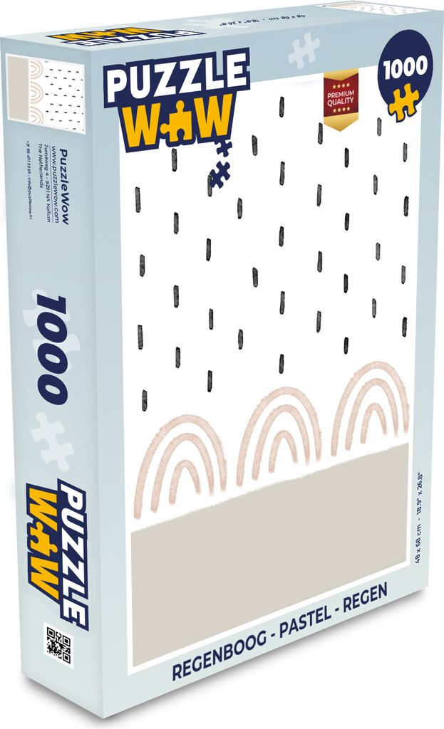 MuchoWow Puzzle 1000 Teile Regenbogen - Pastell - Regen - Spielzeug - Alt und Jung - Spiele - Puzzeln