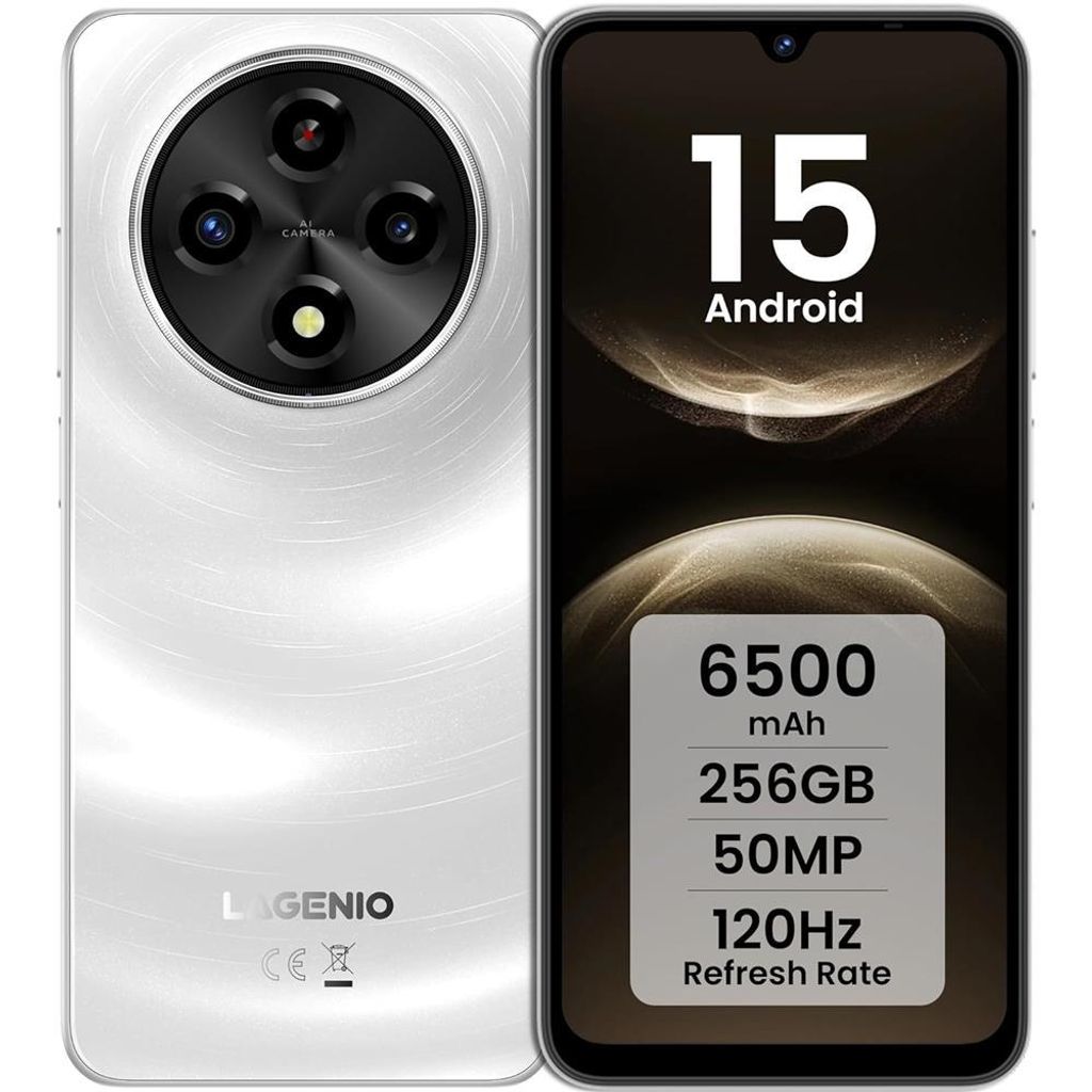LAGENIO A12 Pro Smartphone Weiß Android 24GB RAM + 256GB Produktbild 