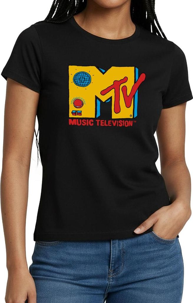 Spreadshirt MTV Music Television Radio-Logo Frauen T-Shirt, XXL, Schwarz