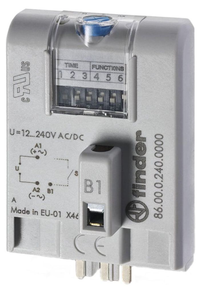 Finder Industrie-Zeitmodul Serie 86.00 86.00.0.240 12 - 240 V DC/AC 86.00.0
