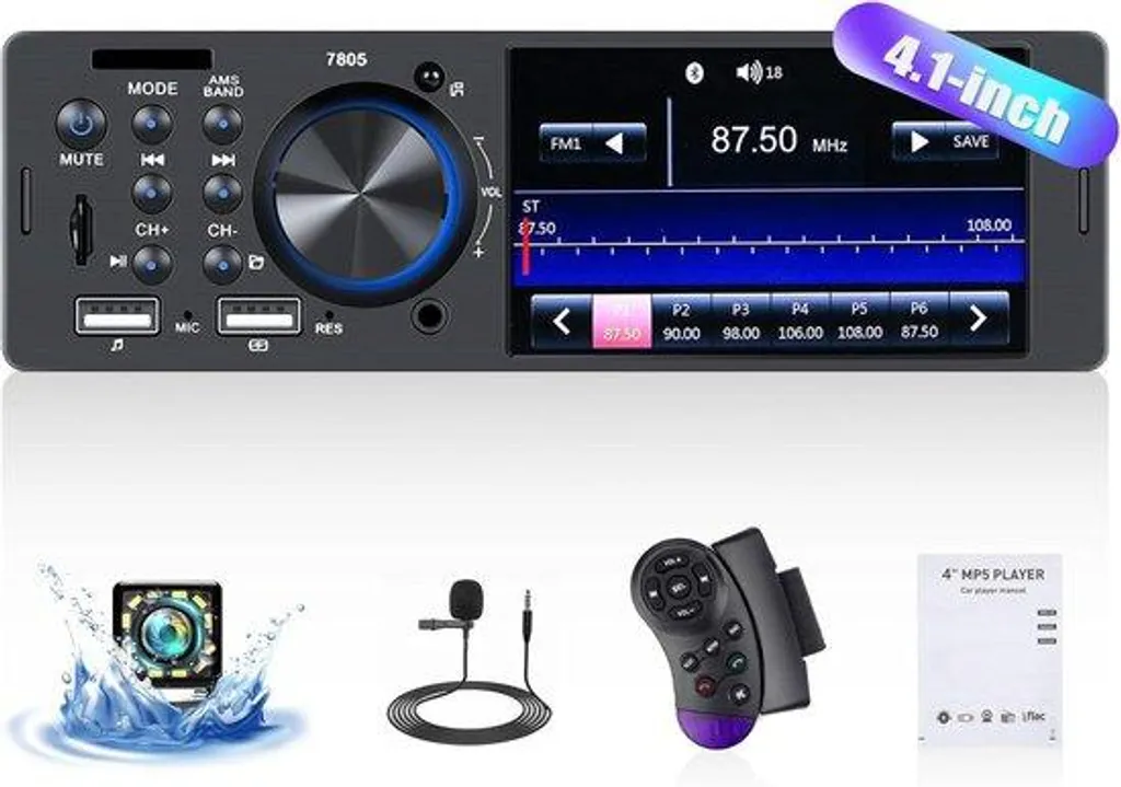 Autoradio Bluetooth pour appels mains libres et stationnement sécurisé