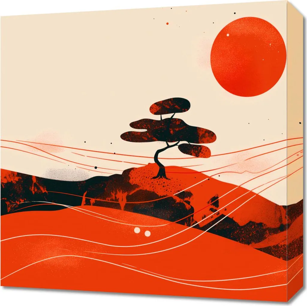 Quadro Moderno Paesaggio Deserto Rosso 50x50 - Atmosfera e Relax