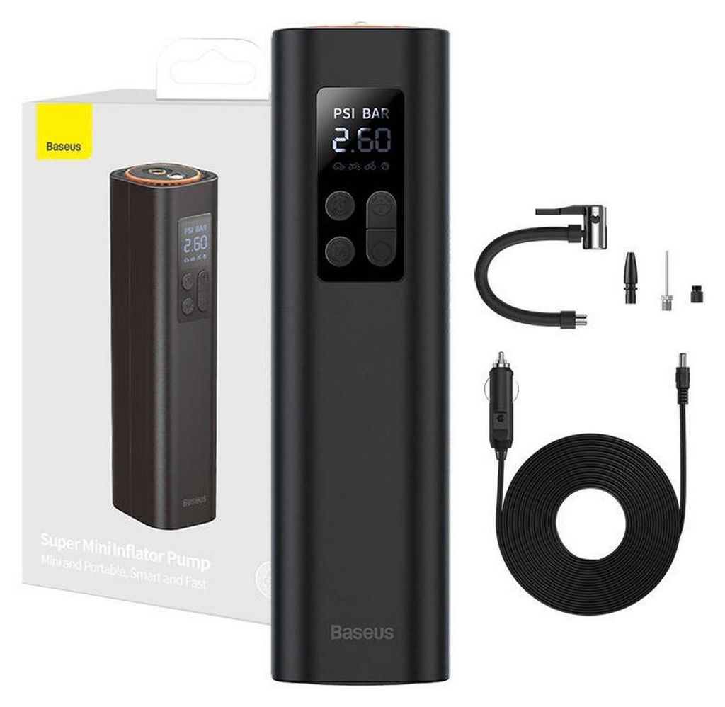 Baseus Mini kompresor pneumatík 0,2-150PSI 12V čierny Obrázok produktu 
