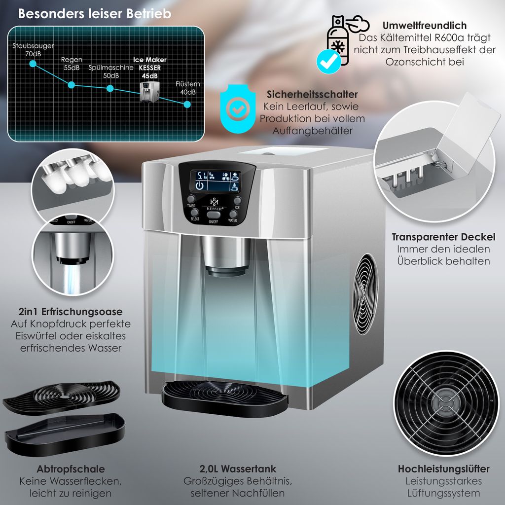 KESSER® Eiswürfelbereiter | Eiswürfelmaschine Edelstahl | Produktbild 6