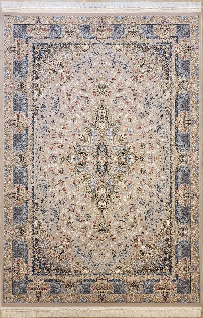Teppich DESIGN IRAN 12801 2,8 M PUNKTE | Farbe: Beige; Größe: 150x225 cm | strapazierfähig und leicht zu reinigen | Wohnzimmer | Schlafzimmer