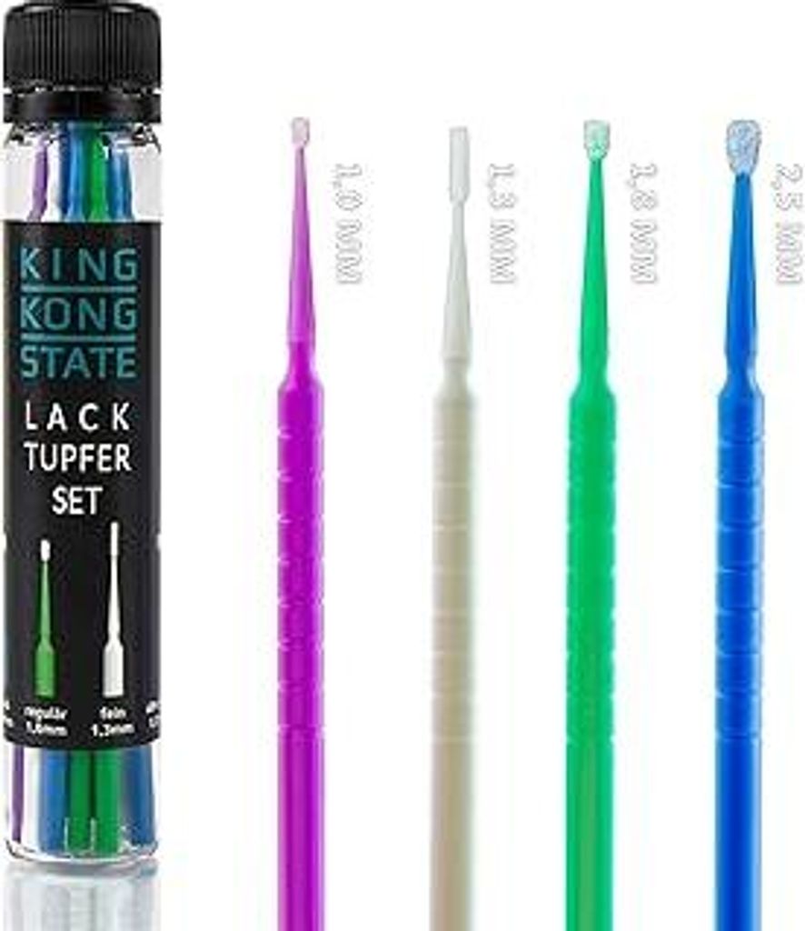 Lacktupfer 20er Set von KING KONG STATE l Set mit 4 Größen von 1,0 mm bis 2,5 mm l superfein, fein, regulär, grob