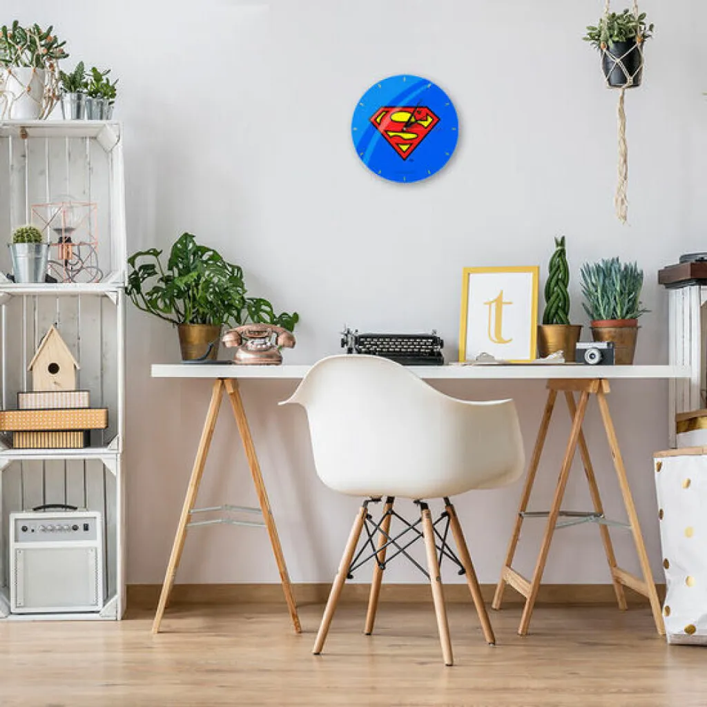 Horloge murale brillante Superman bleu - Pendule décorative DC Comics