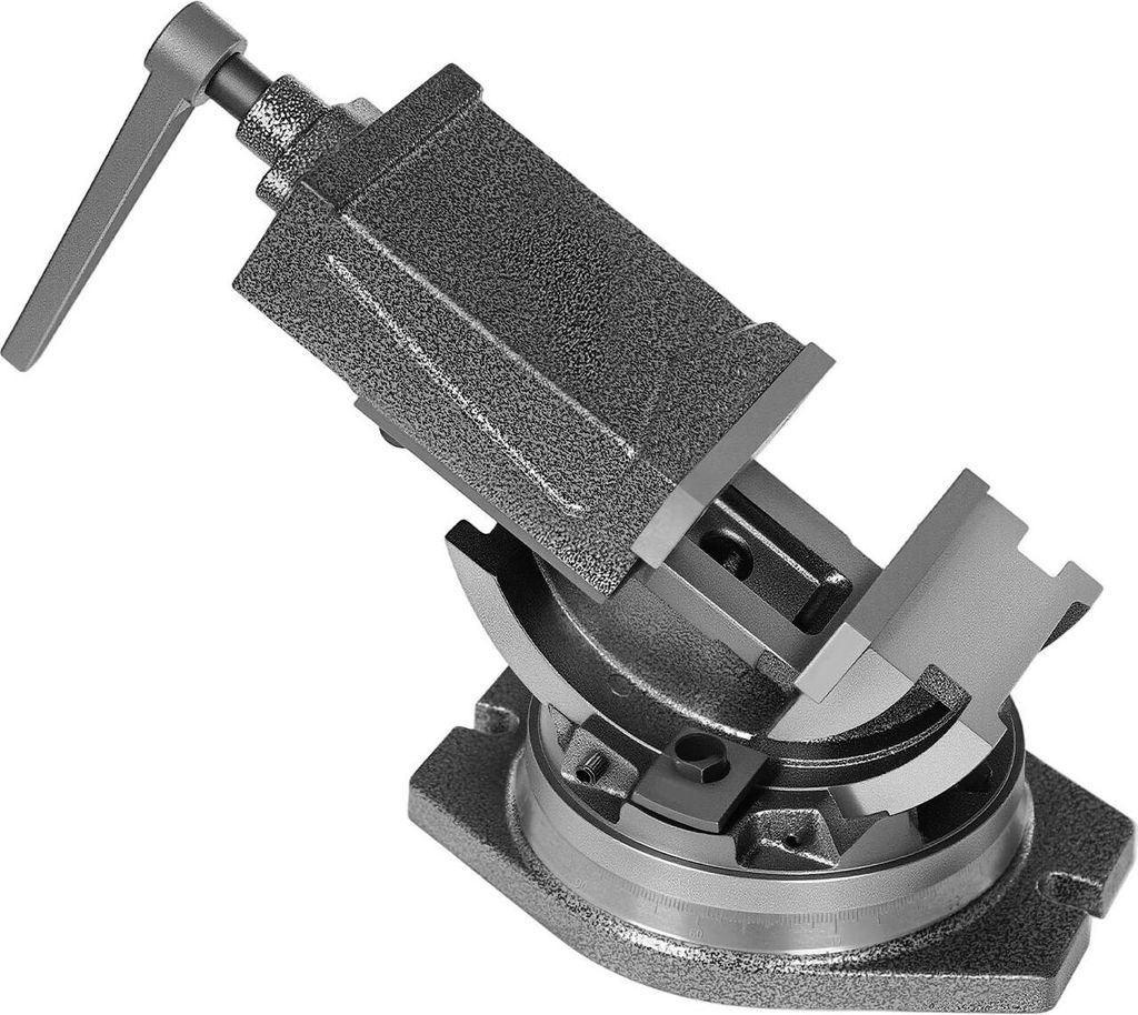 Werkbankschraubstock - 10,16 cm Backenbreite - Schweres Gusseisen - 90° Neigung - 360° Drehbar - Max. 19 kN Spannkraft - Öffnung 80 mm - Blau