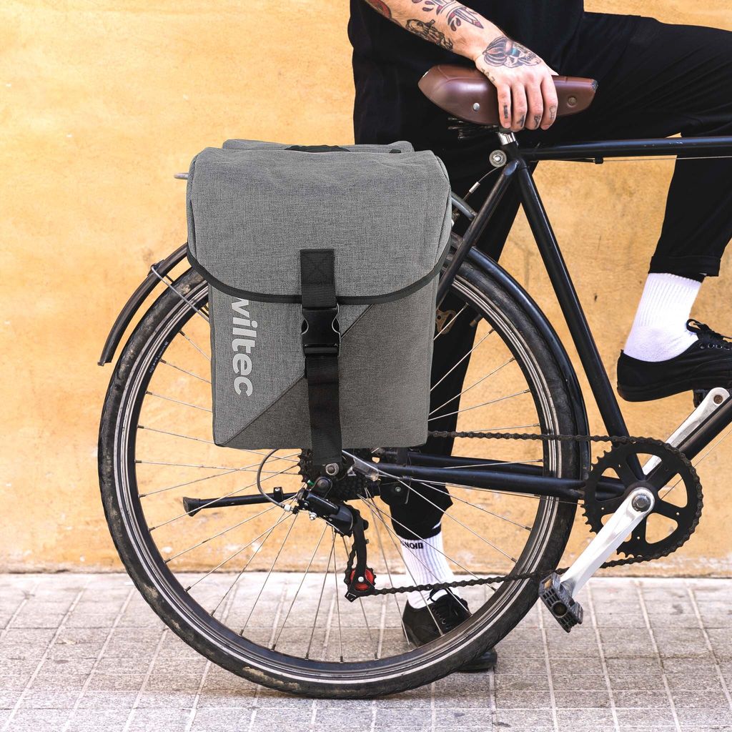 Wiltec Doppel-Gepäckträgertasche – 35 Liter, Wasserresistent & Reflektierend