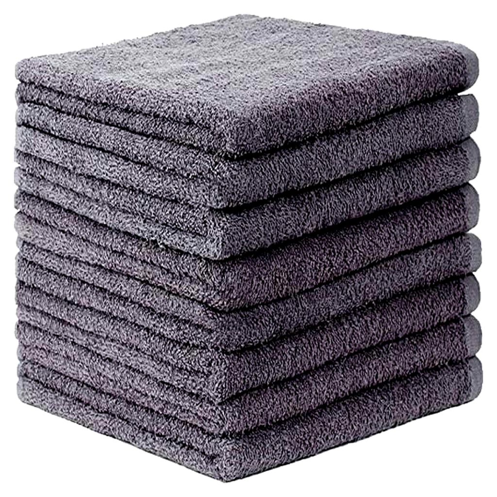 8er Set Frottierhandtücher mit Aufhänger 50x100cm 100% Baumwolle Farbe: Anthrazit