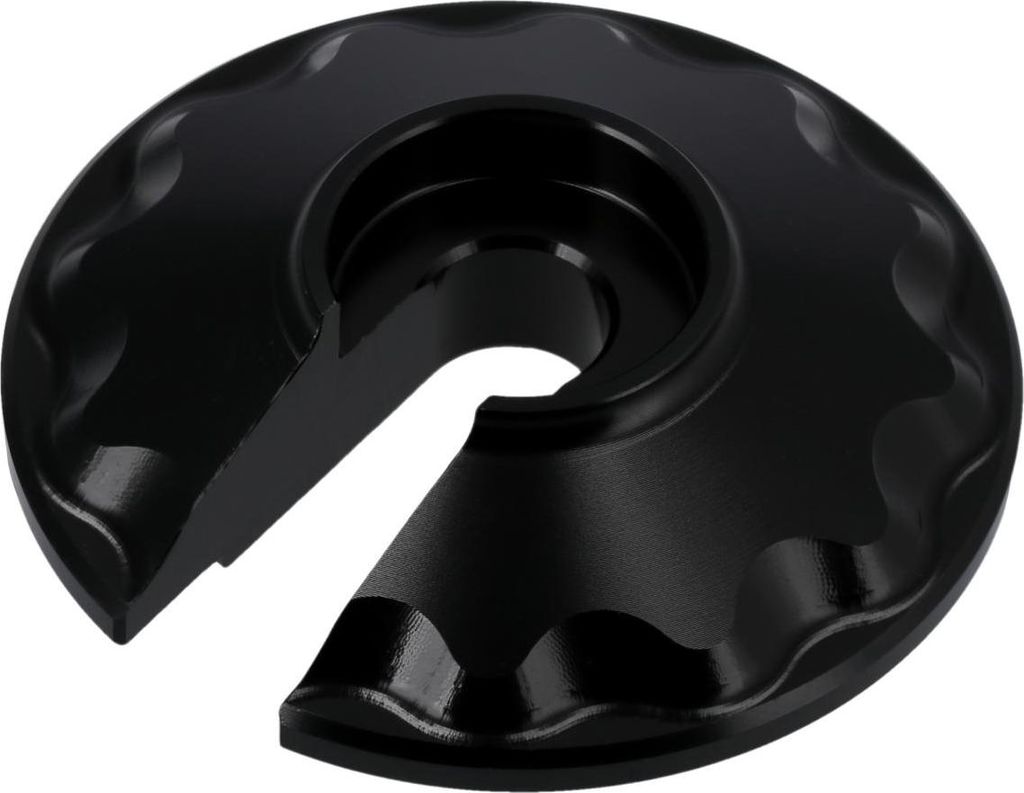 CNC Steckscheibe "Sport Optik" Aluminium, Schwarz - für Enduro-Federbein - für S51, S50, S70, S53, S83, MZ, ETZ