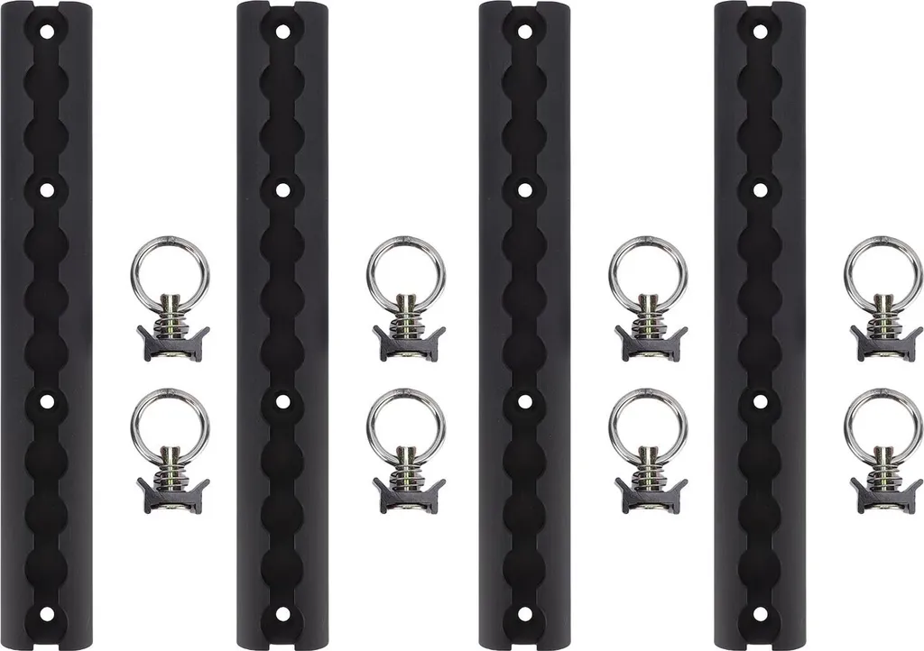 Rail en L en aluminium 304 mm avec 8 raccords à joint torique robuste