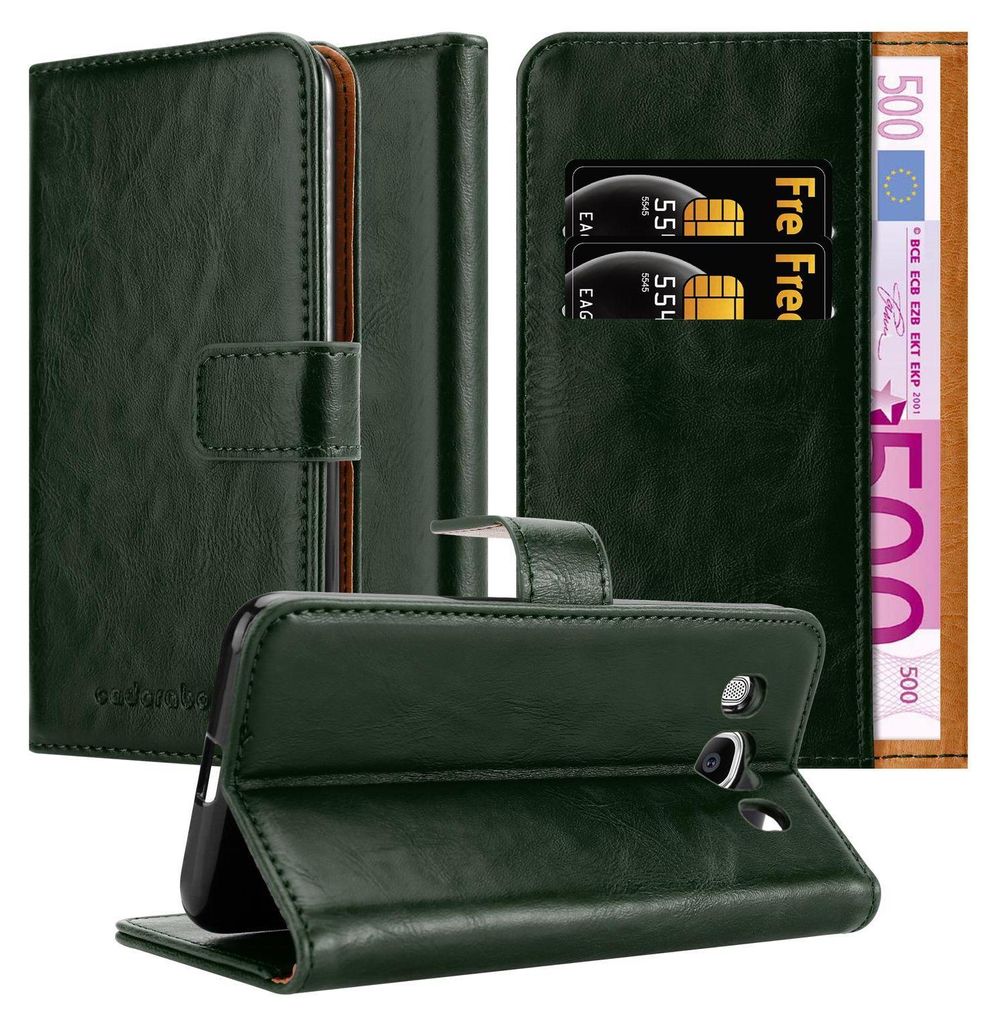 Cadorabo Hülle für Samsung Galaxy J7 2016 Schutzhülle in Grün Handyhülle Book Tasche Case Etui Luxury