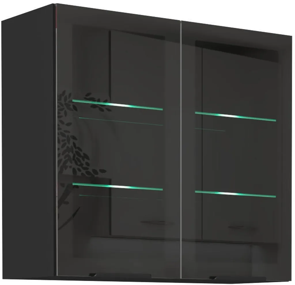 Offerta Vetrina Alta TOVA 80cm Noce e Nero | Spedizione Rapida