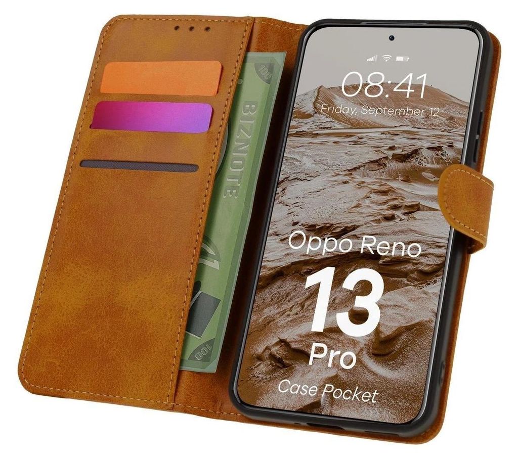 BIZON Case Tasche Oppo Reno13 Pro braun Produktbild 