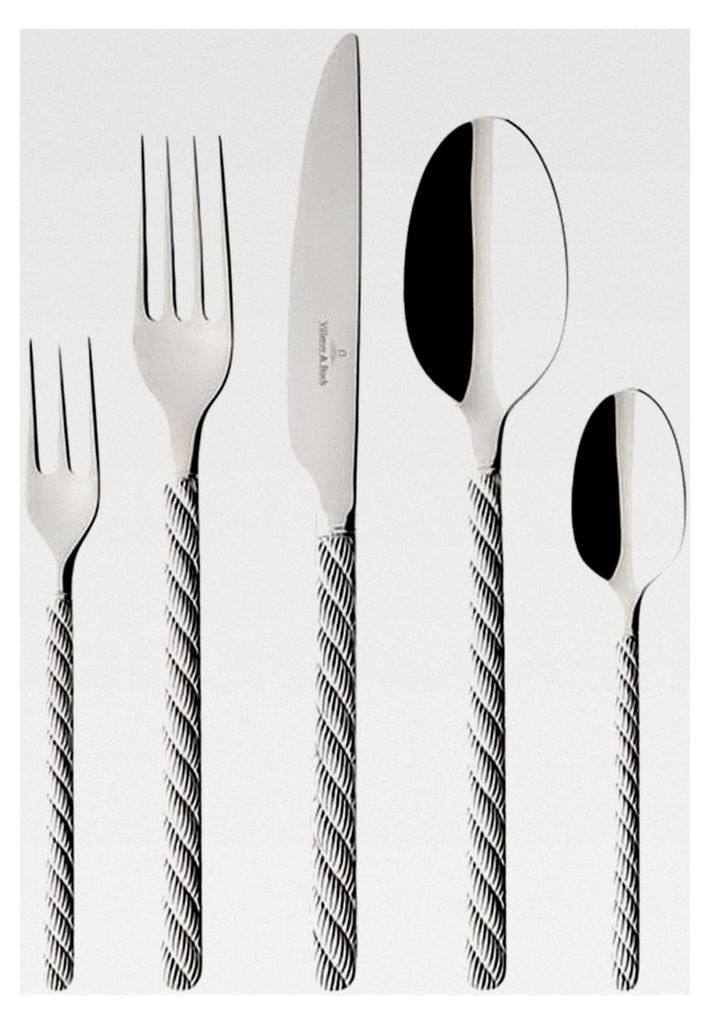 Montauk Besteckset 30-teilig Silber, Spülmaschinenfest, Besteckset für 6 Personen, Edelstahl