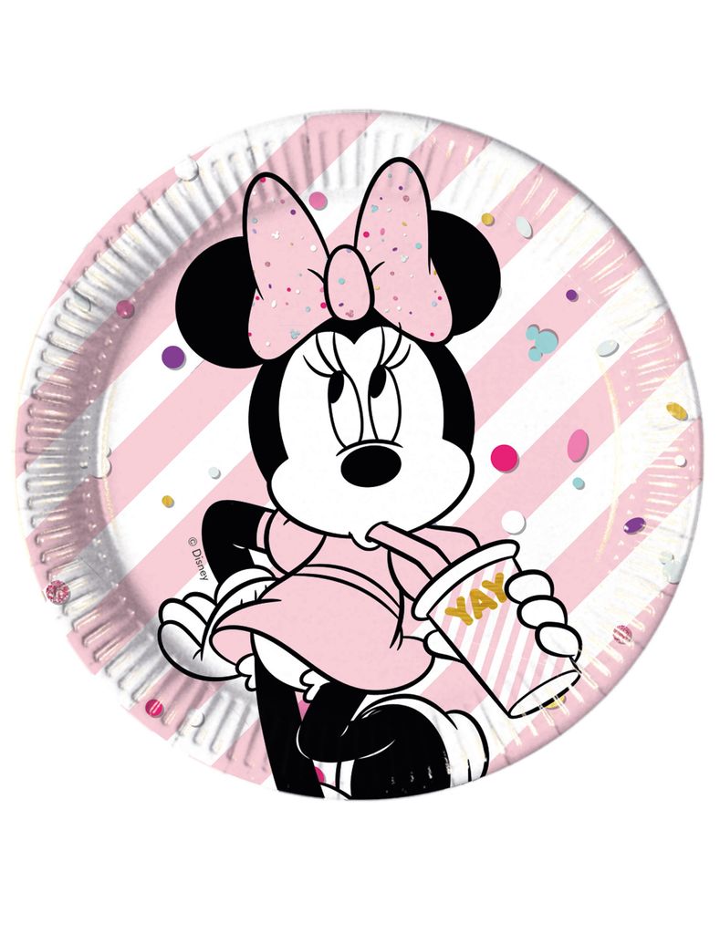 Minnie Maus-Pappteller 8 Stück bunt 23cm